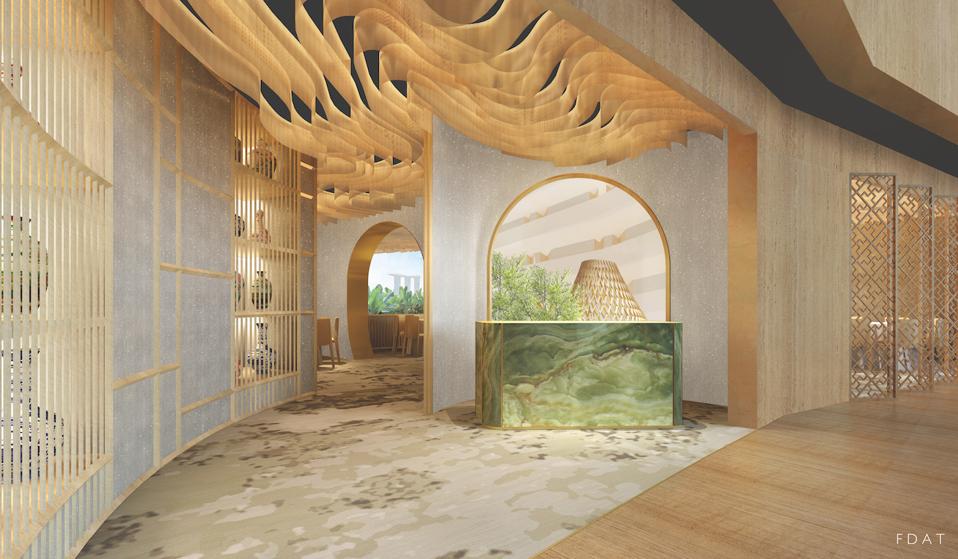 The entrance to Peach Blossoms - Parkroyal Collection Marina Bay.