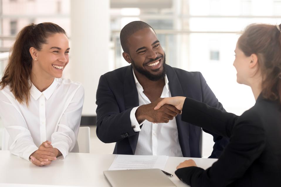 job seekers during an interview