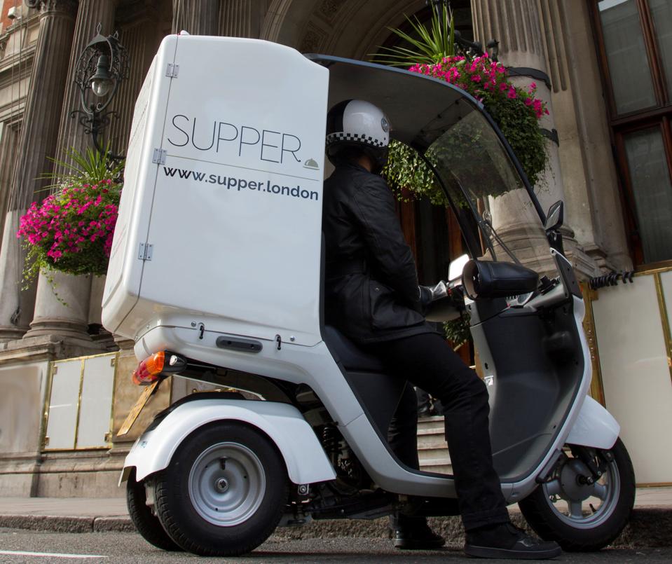 Custom bikes used by the high-end food delivery company Supper