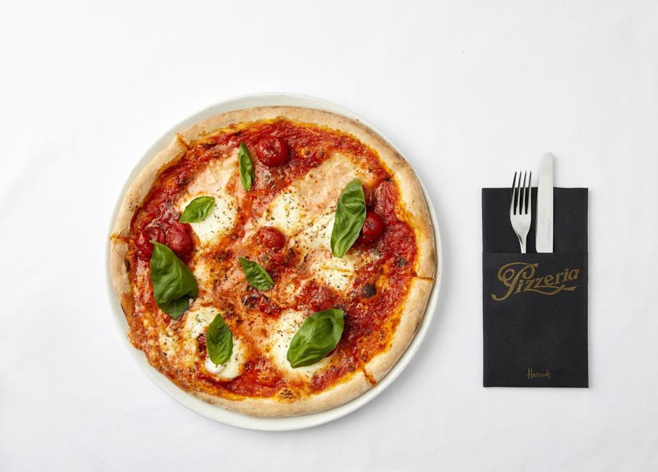 Harrods pizza, available on the delivery app Supper