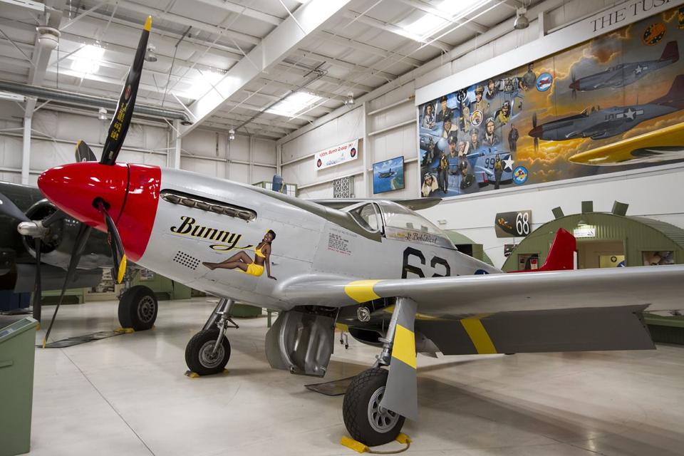 A P-51 in the markings of the aircraft flown by Tuskegee airman, Lt. Col. Bob Friend.