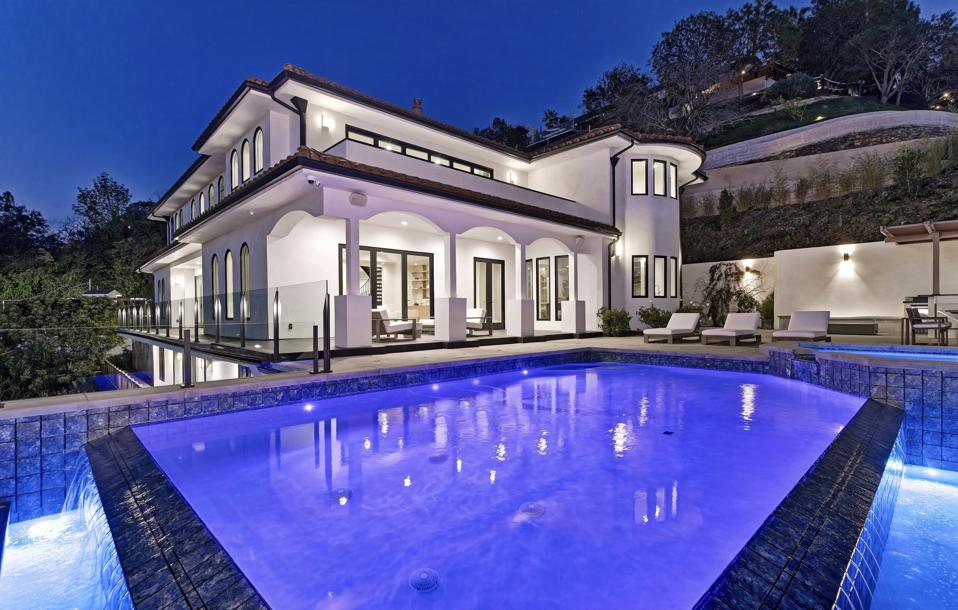 The swimming pool at a luxury home in Los Angeles.