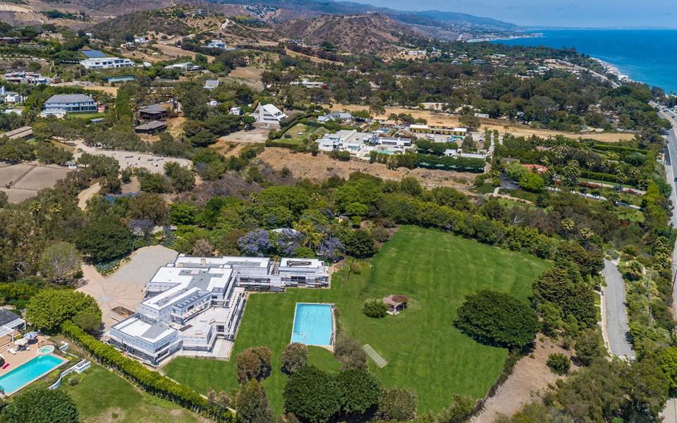 An aerial view of a Malibu compound.