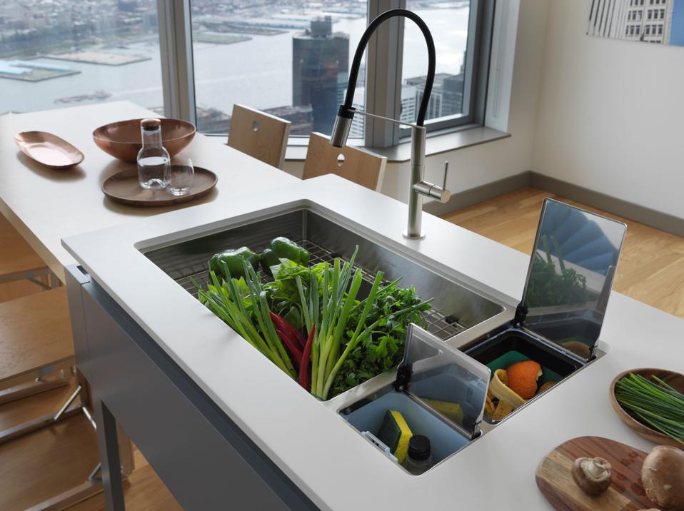 Kitchen with pro-style chef sink.