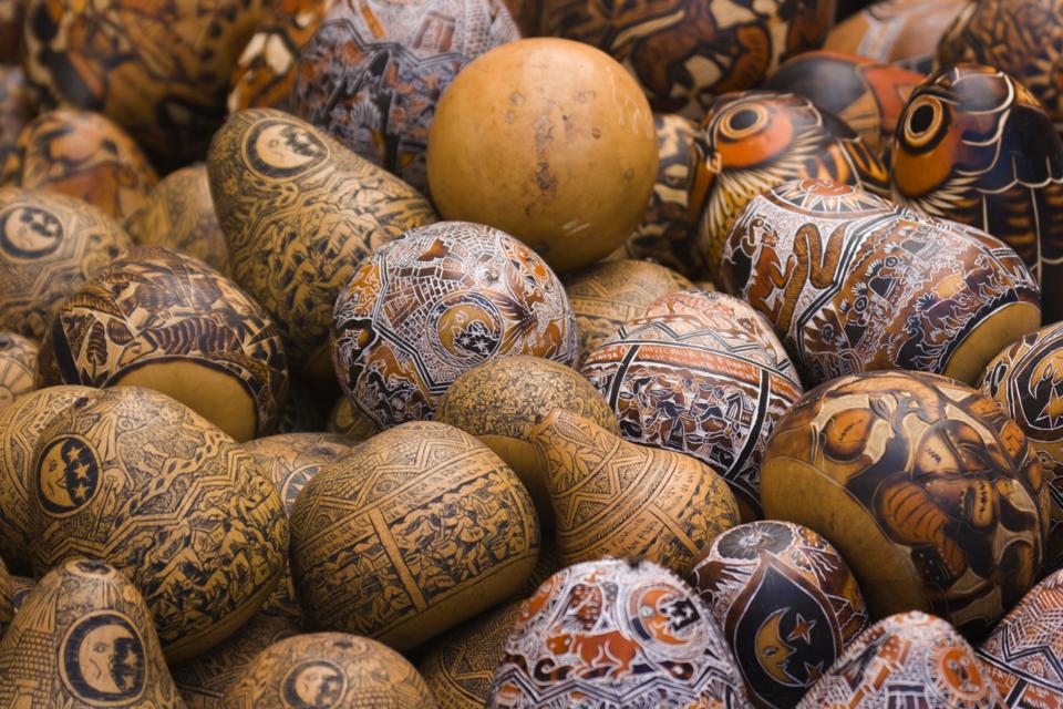 Peruvian-Decorated Gourds Souvenirs