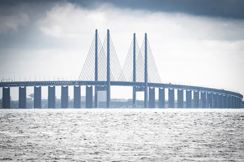 The Oresund Bridge that connects Denmark's Copenhagen with Sweden's Malmo.