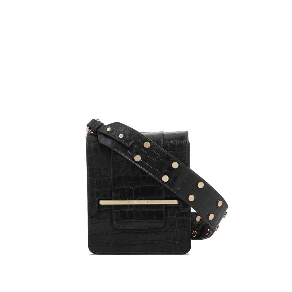 Paloma Box Bag - Black Crocodile