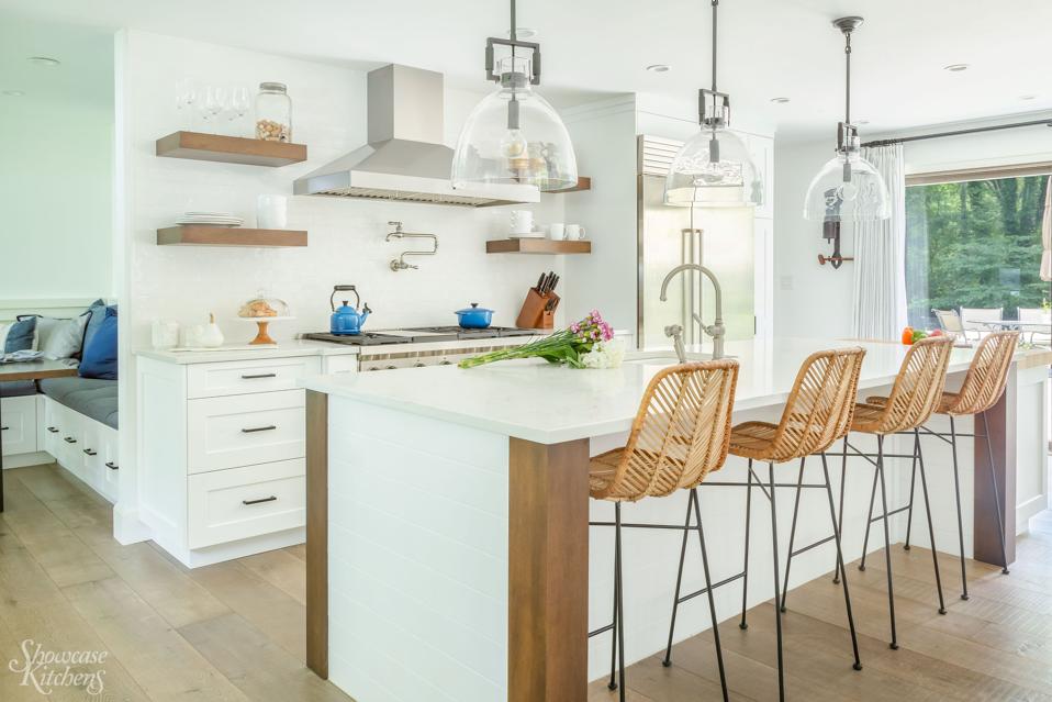 Kitchen with quiet vent hood.