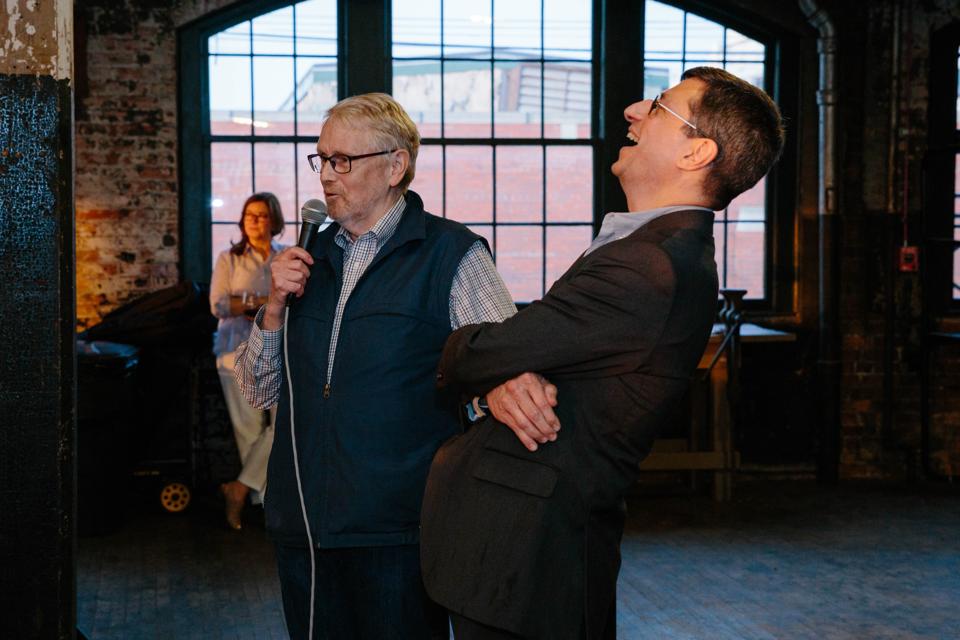 Loren Feldman and Bo Burlingham announce the Forbes Small Giants Awards winners at the 2019 Small Giants Community Summit.