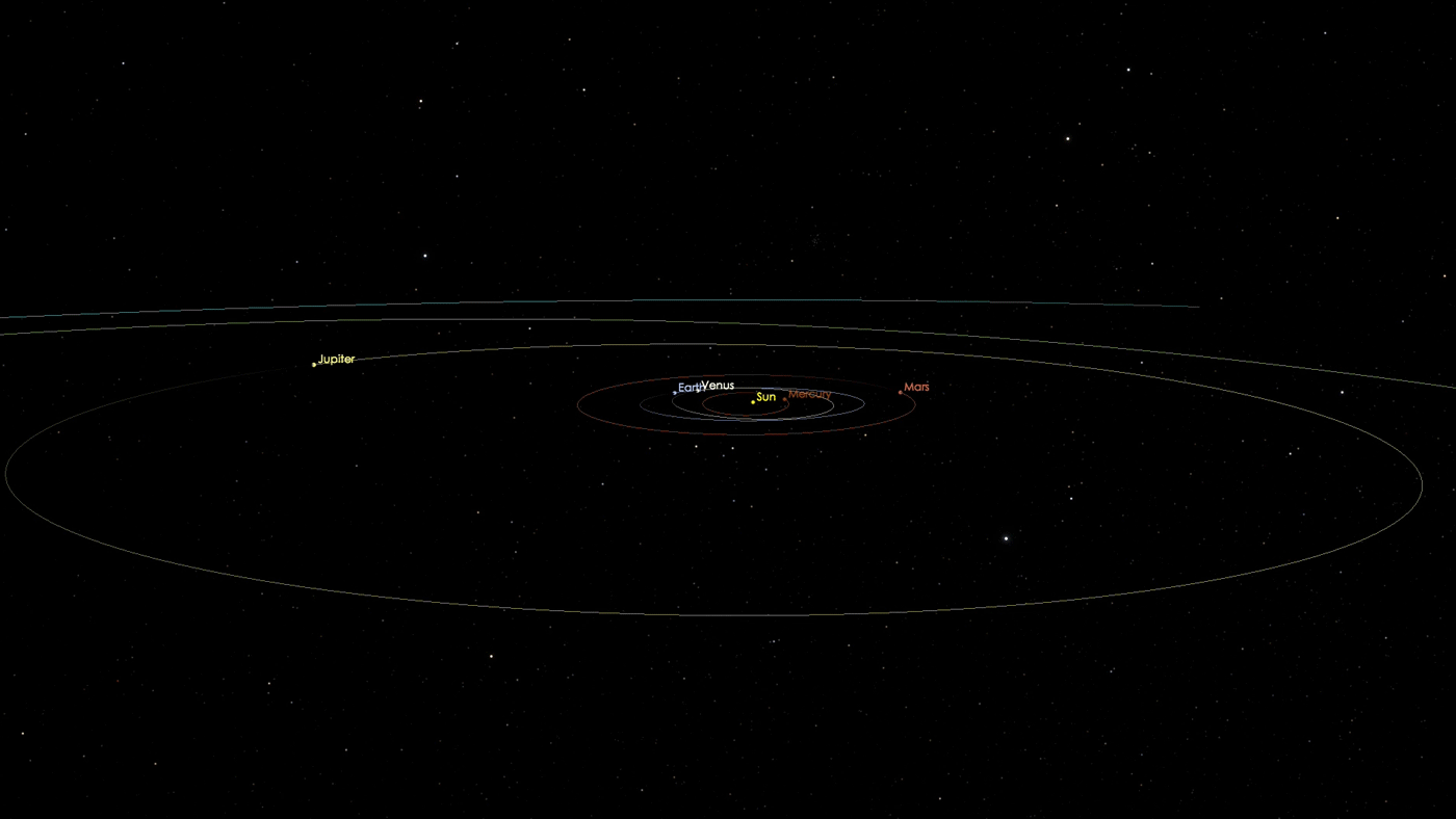 This animation shows how Oumuamua approached and then went away from the Sun. Credit: NASA / JPL - CALTECH