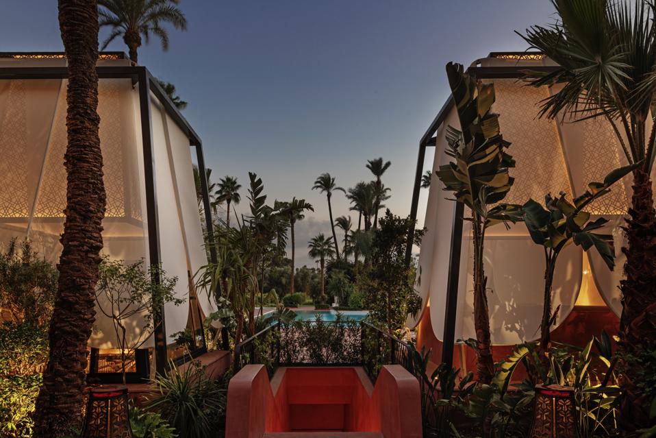 The entrance to the underground wine cellar at La Mamounia.