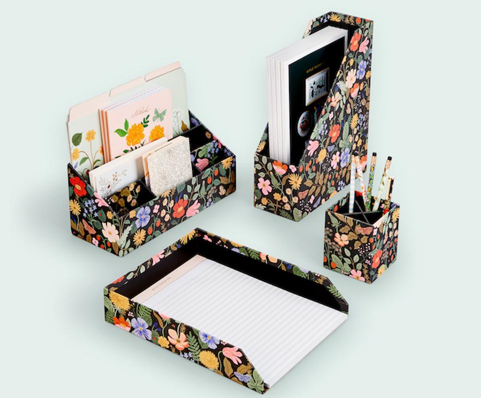 Rifle Paper Company's vibrant desk accessories