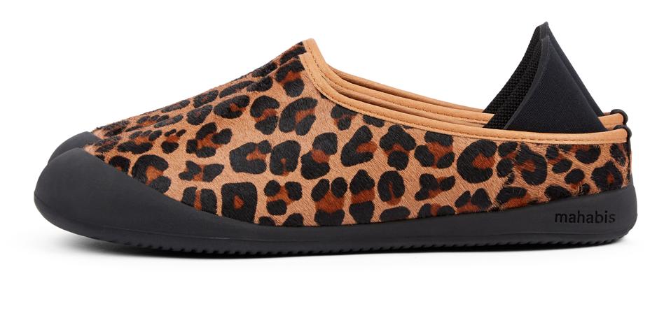 Mahabis Curve animal print slipper 