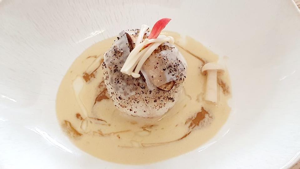 Dish desert at two star Michelin Mosuke restaurant, Paris