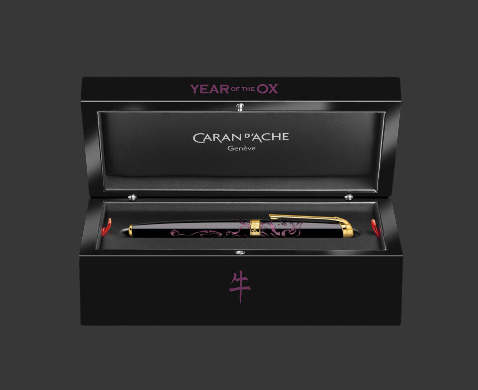 Caran d'Ache Year of the Ox in lacquered presentation case.