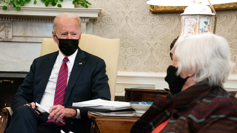 President Biden And Vice President Harris Receive Economic Briefing From Treasury Secretary