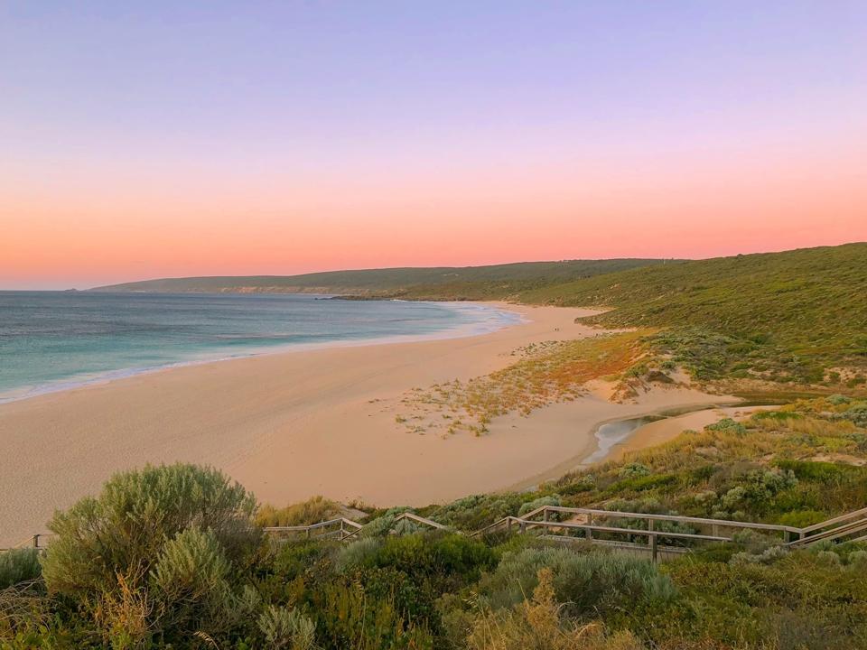 Sunset over beach