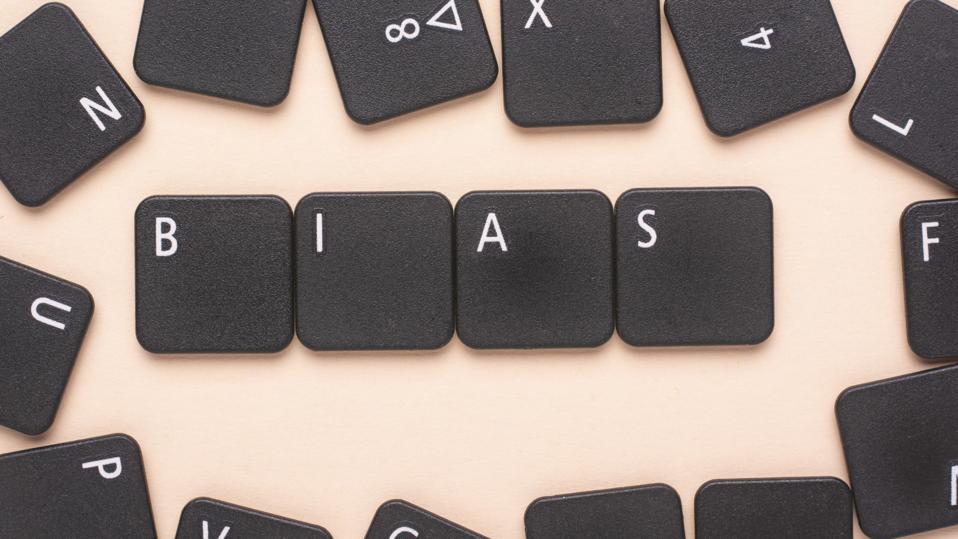 Bias - word from computer keyboard buttons. Personal opinions prejudice bias concept.