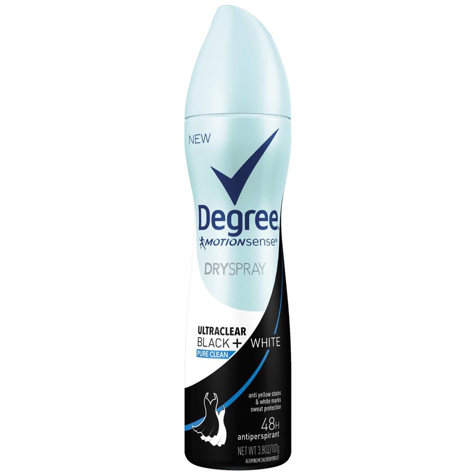 11 Of The Best Deodorants For Women - Degree Ultra Clear Black + White Pure Clean Antiperspirant & Deodorant Dry Spray