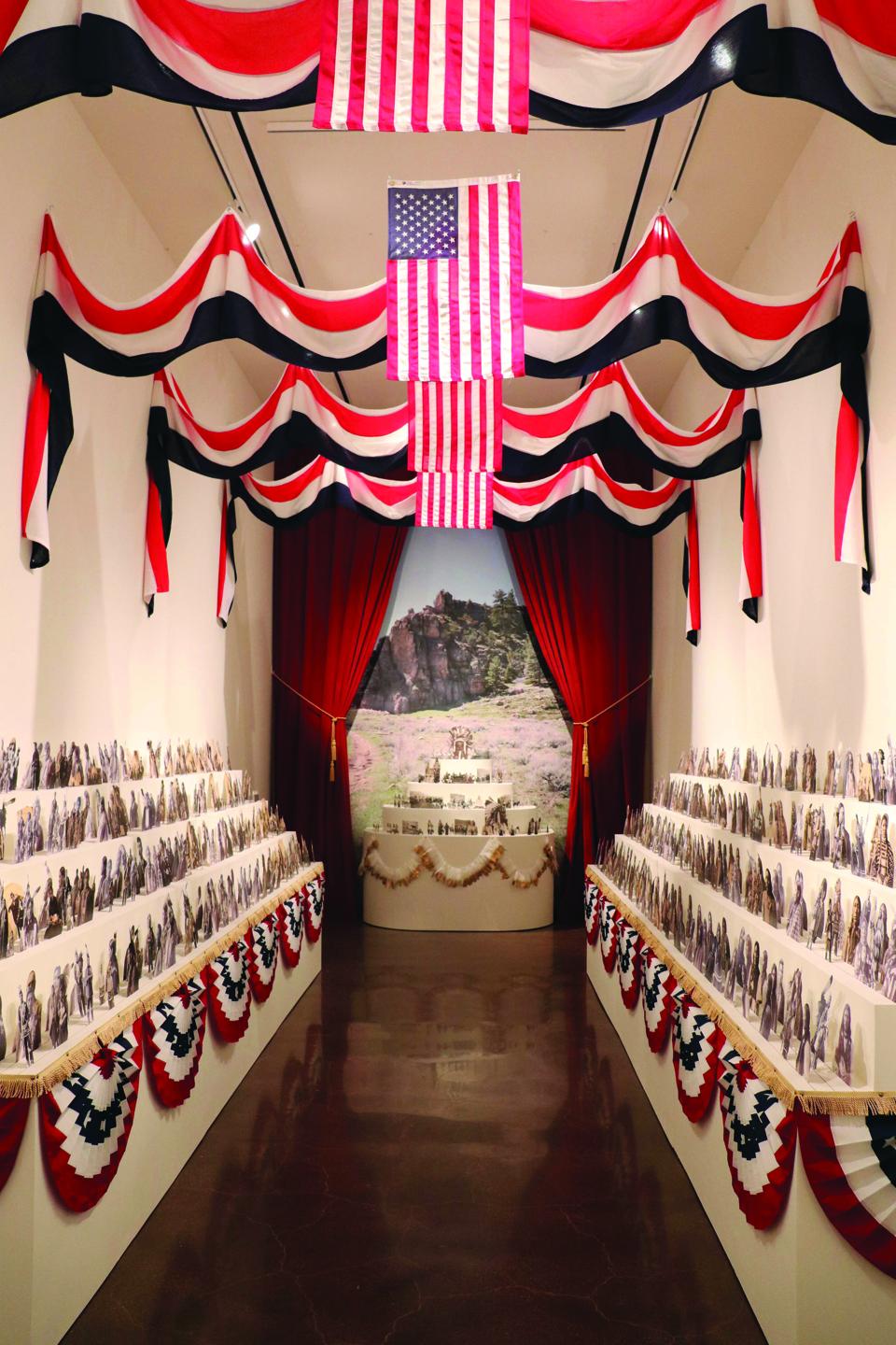 Wendy Red Star (Apsáalooke, born 1981), The Indian Congress, 2021, mixed media installation.