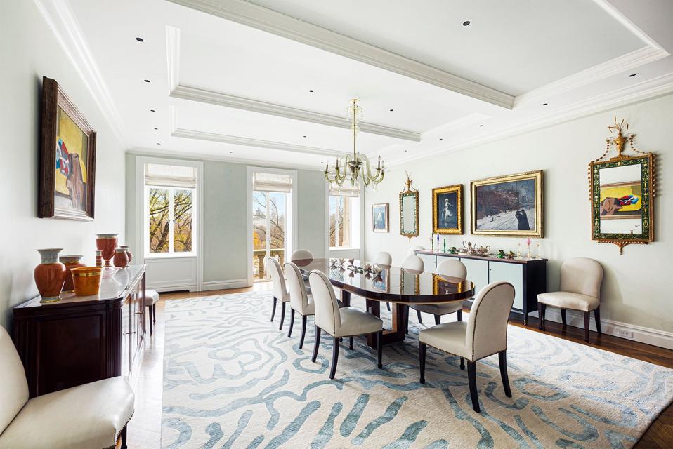 dining room inside 145 Central Park West 4C at san remo in new york city