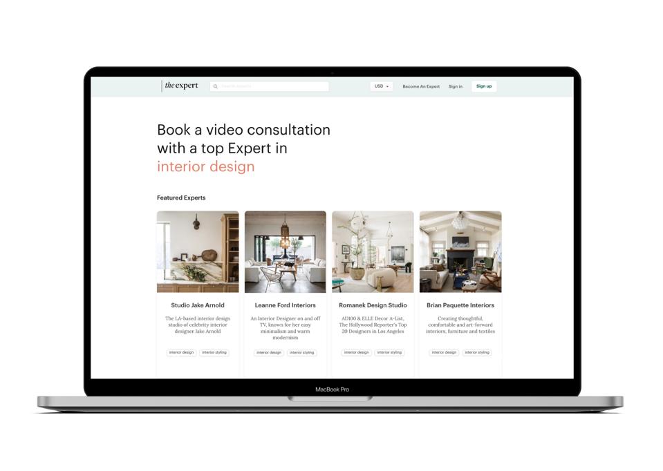 A screenshot of The Expert's digital platform.