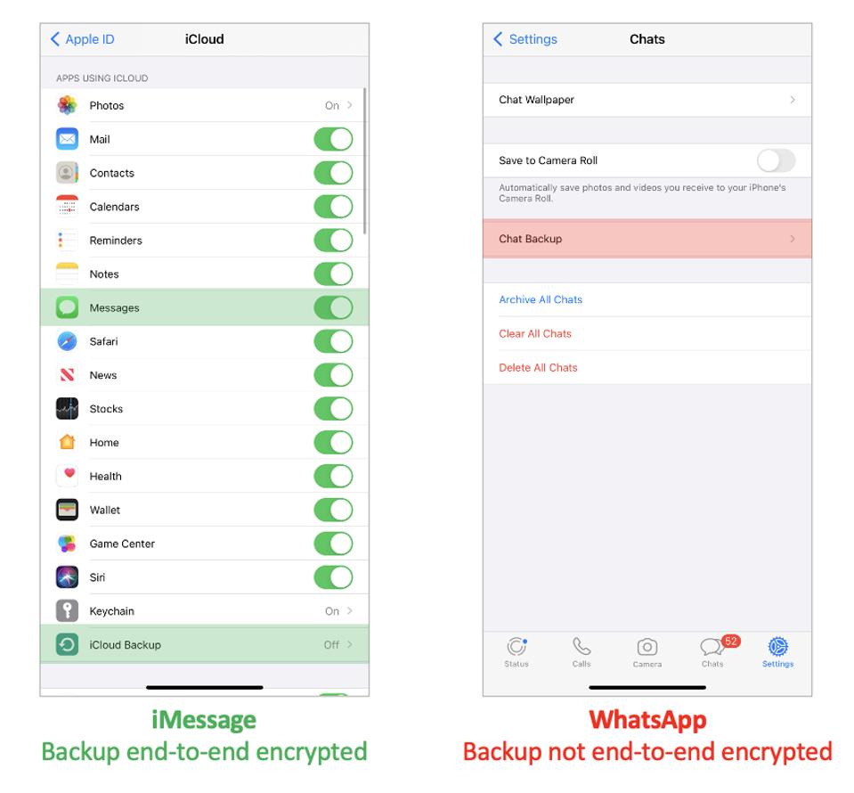 iMessage/WhatsApp iOS