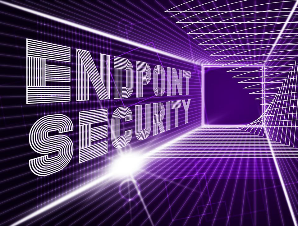 Ilustração 3D da proteção do sistema de segurança do endpoint Security