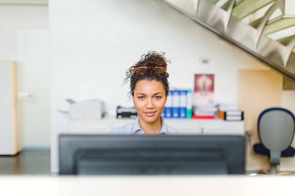 Business Woman working in Accounting office