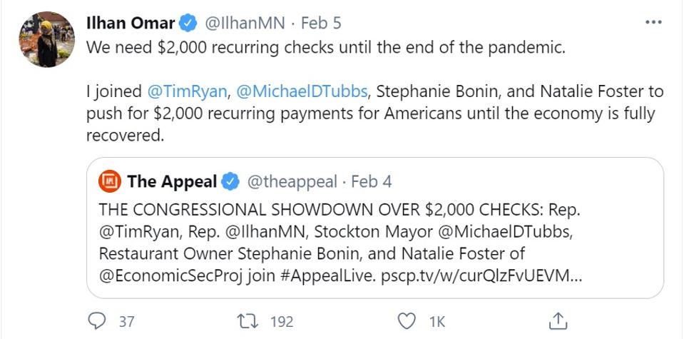 $2,000 a month stimulus checks
