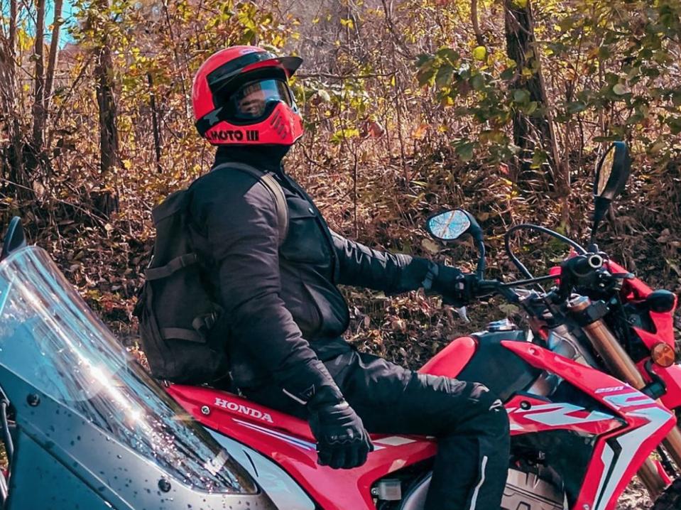 Chris Carrabba riding his dirt bike