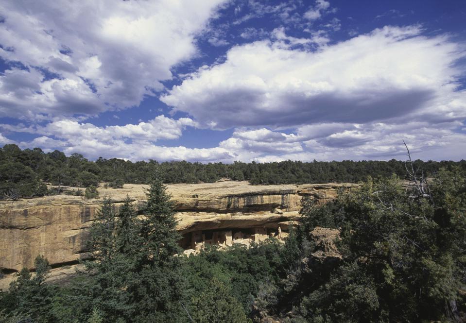 Spruce Tree House is one of the cliff dwellings at Mesa Verde National Park in Colorado