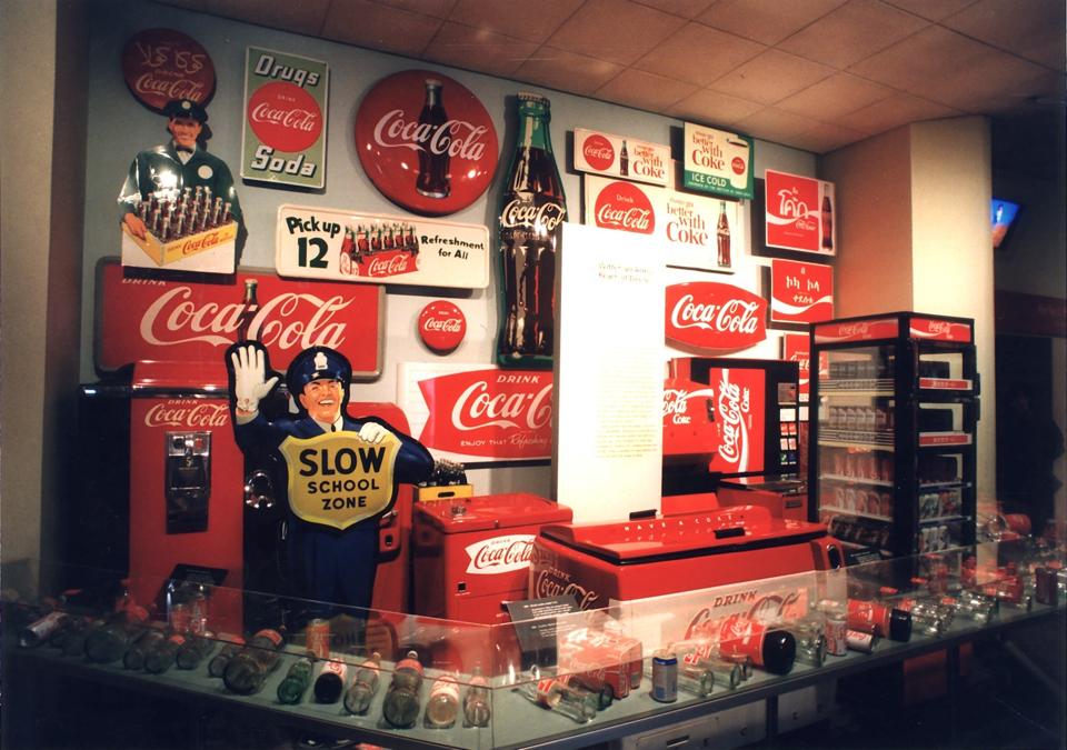 Memorabilia is on display at the Coca-Cola Museum in Atlanta, Georgia