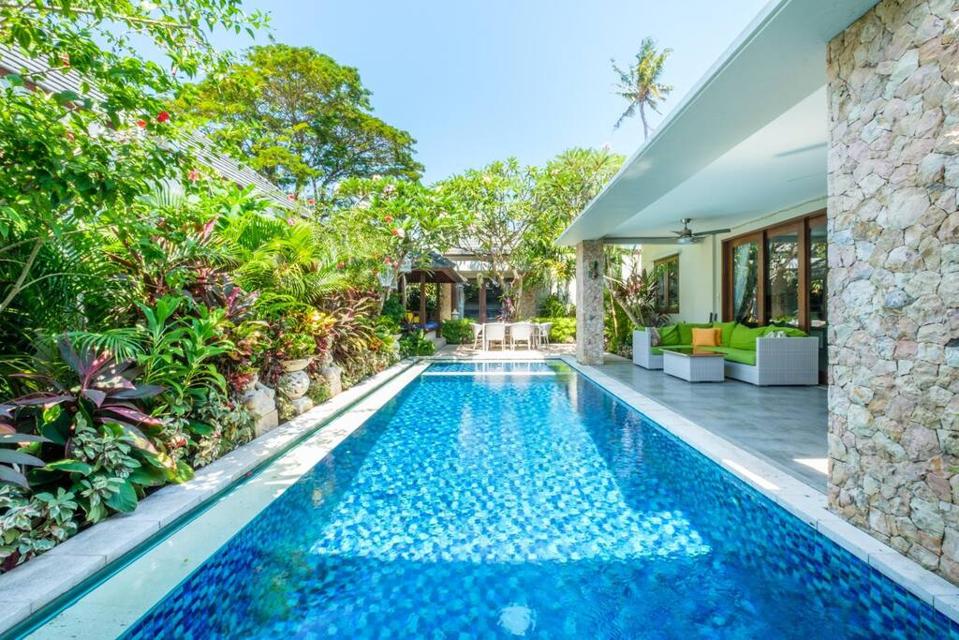 The pool at a rental home located in Bali.