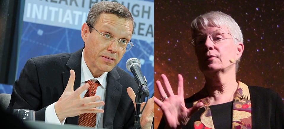 Avi Loeb, at left, and Jill Tarter, right, had a heated exchange on February 12, 2021.