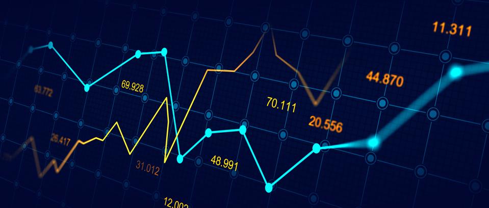 Stock market or forex trading graph