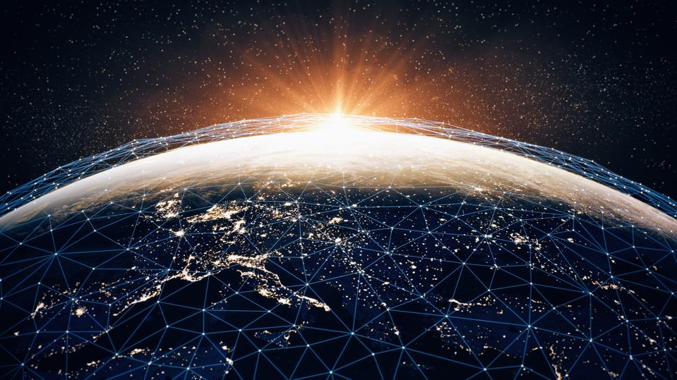 Global Communication Network (World Map Credits To NASA)