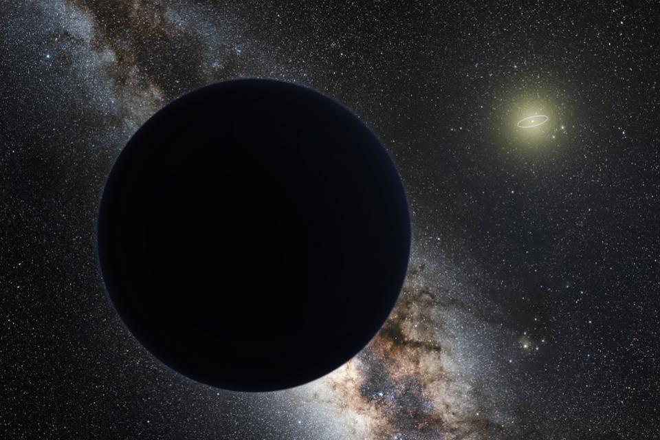 Artist's impression of Planet Nine as an ice giant eclipsing the central Milky Way.
