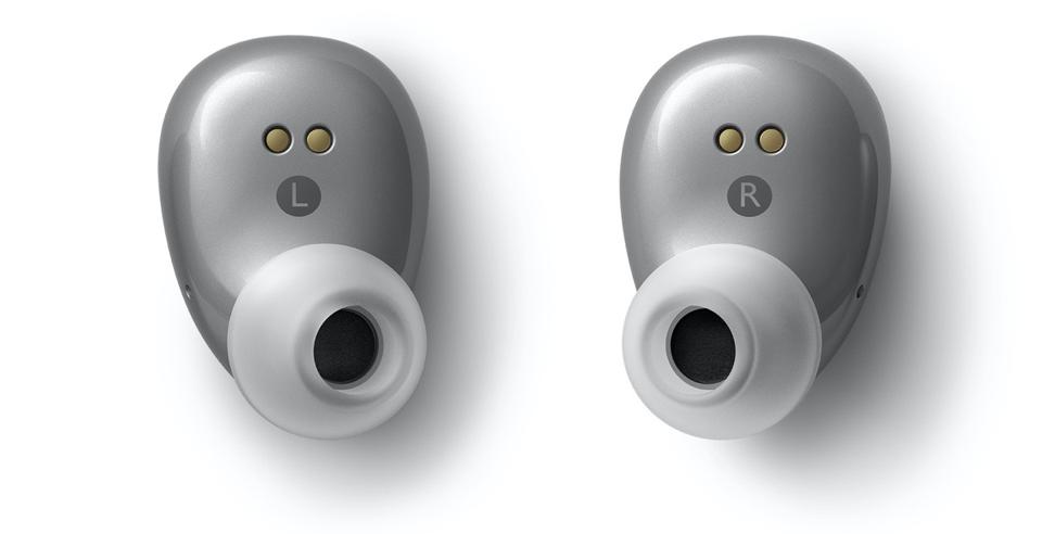 Overhead shot of KEF Mu3 earphones