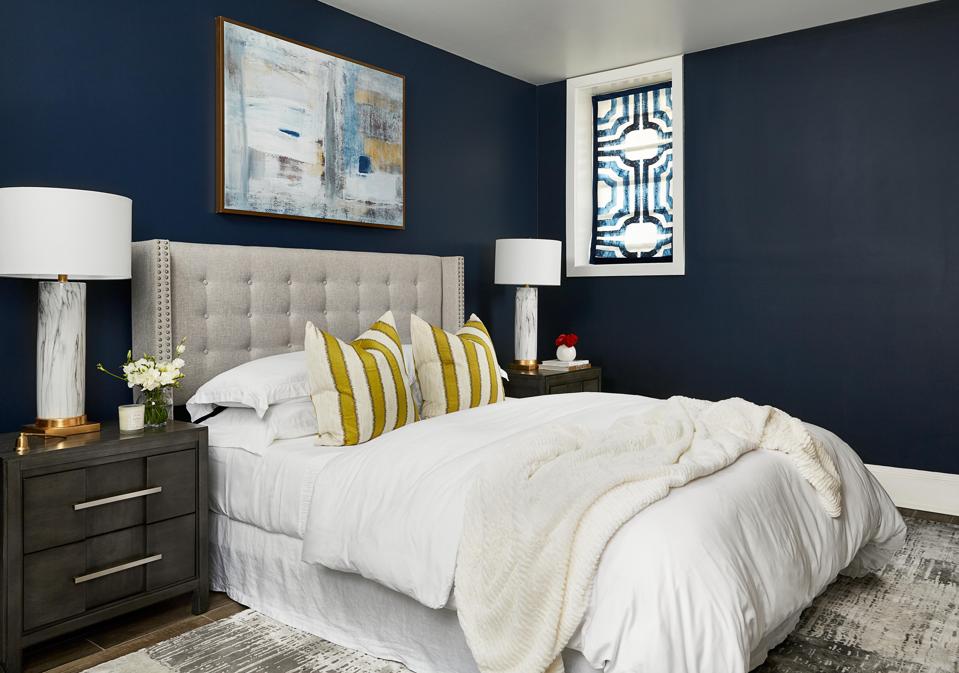 A beautiful, contemporary bedroom.