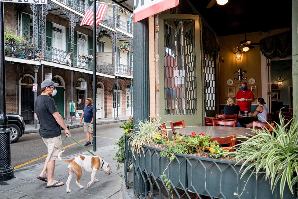 Pere Antoine, a New Orleans restaurant specializing in Cajun and creole cooking, is a favorite of local musician Brian Stoltz. (Photo by Claire Bangser/AFP via Getty Images)