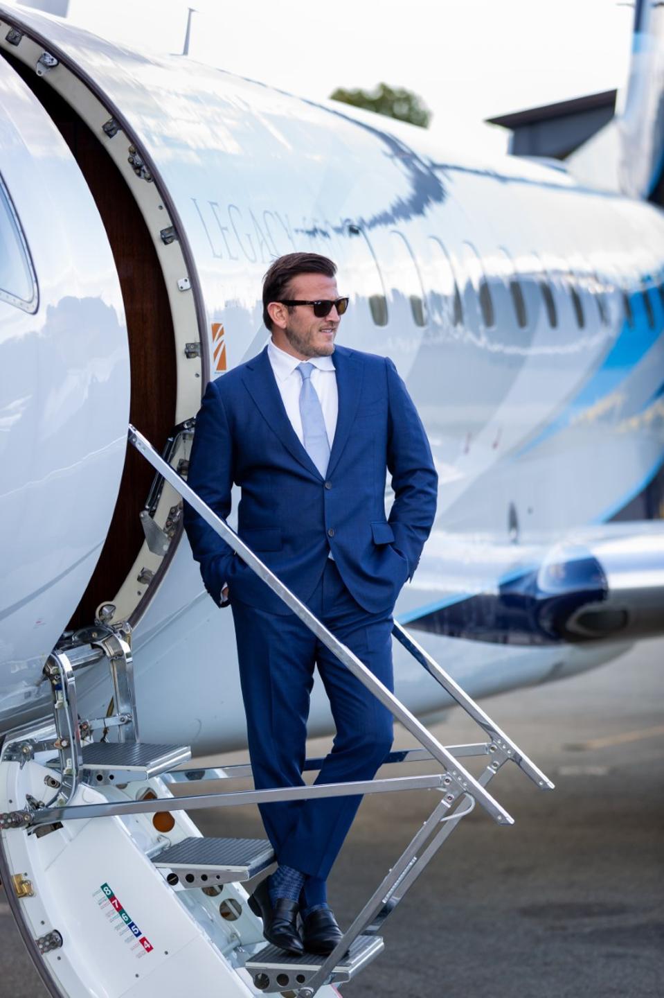 Man entering a private-jet