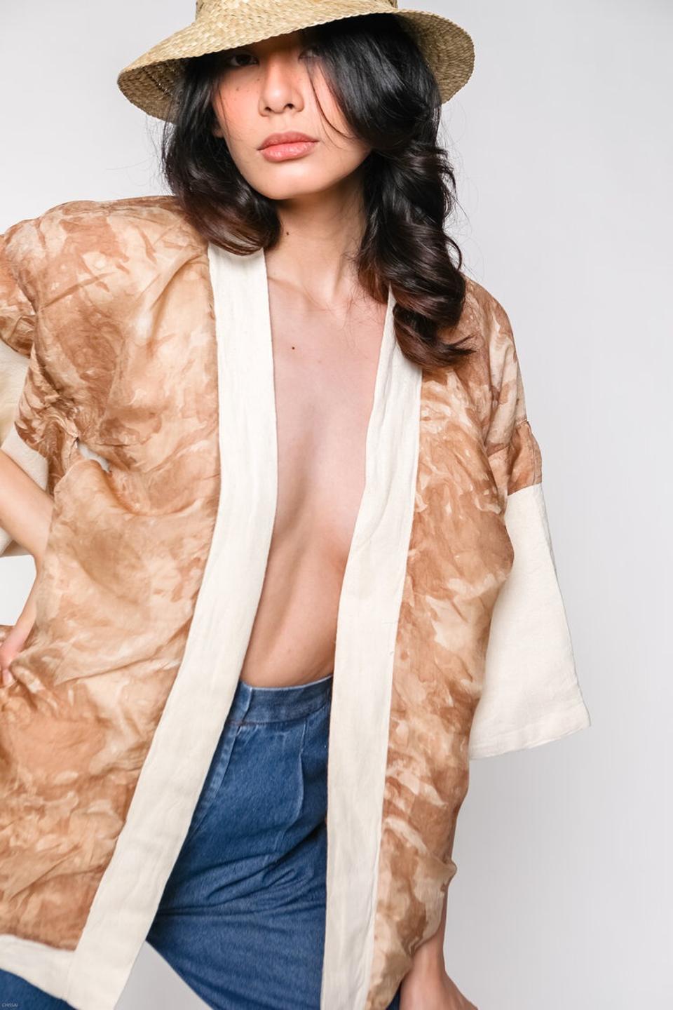 Ginza Kimono made using Philippine silk and natural dyes at MAISON METISSE