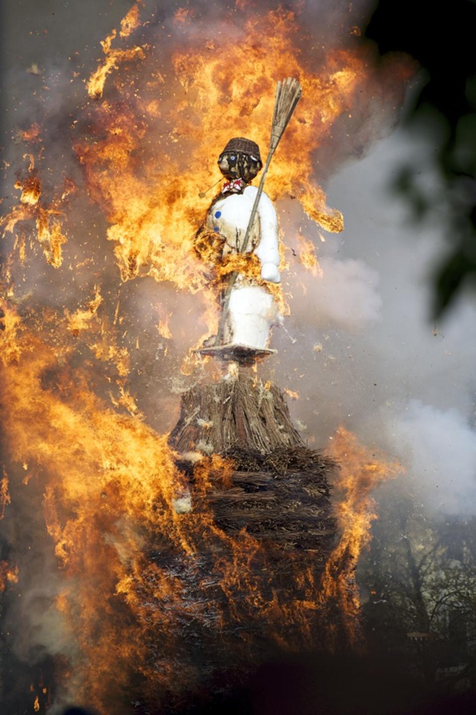 Burning Boogg at Sechselauten, Zurich