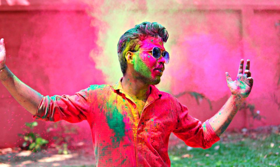 Full Length Of A Man With Multi Colored