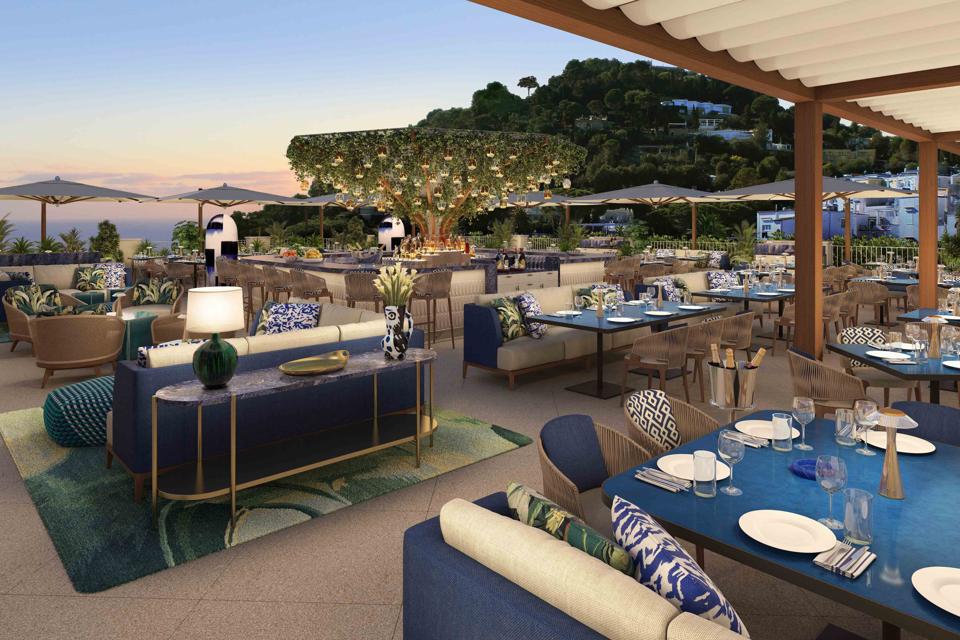 Rendering of The Bianca Rooftop at Hotel La Palma in Capri