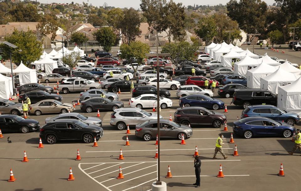 A COVID-19 vaccination site established in a partnership between the federal government and the state opened today at Cal State Los Angeles, one of two in the state and the first phase of an effort expected to spread to 100 sites across the nation.
