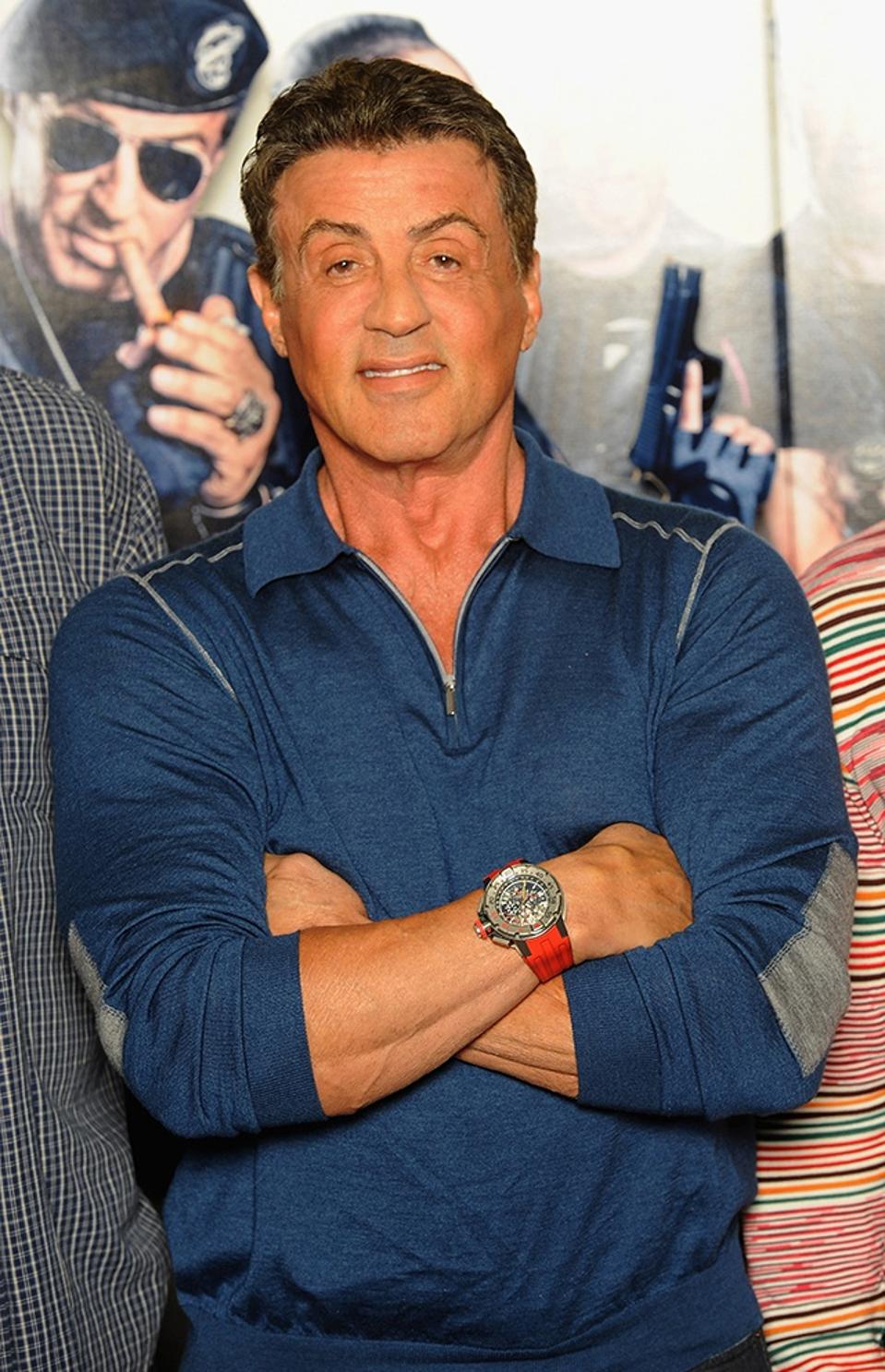 Sylvester Stallone wearing his Richard Mille RM 032 in the film Expendables III.