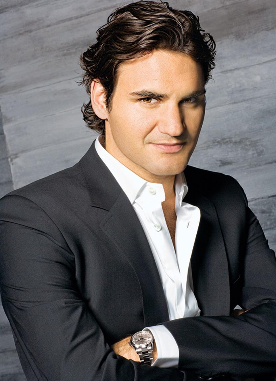 Roger Federer wears Rolex on and off the court.