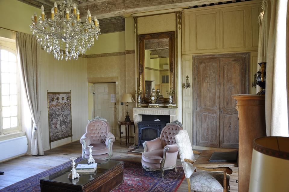 reception room in 16th century chateau roanne france